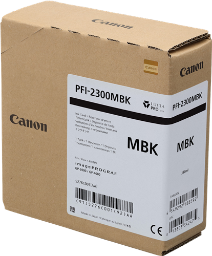 Canon PFI-2300mbk Druckerpatrone Schwarz (Matt) – Original