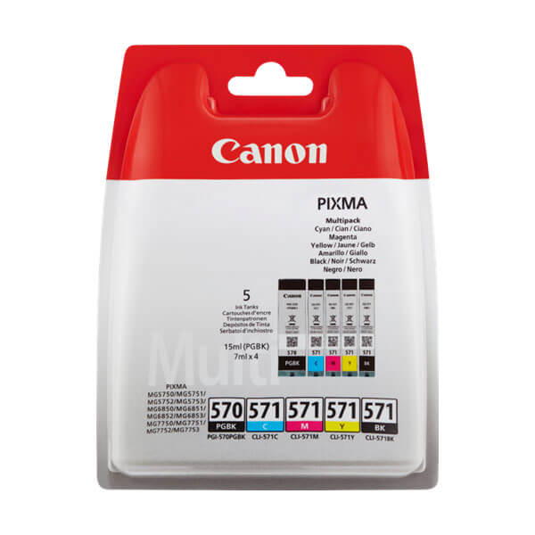 Canon PGI-570 PGBK Druckerpatrone 5er-Pack – Original