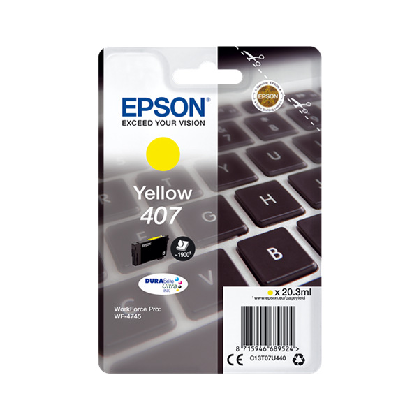 Epson 407 Druckerpatrone Gelb – Original