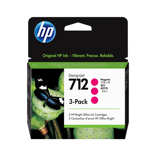 HP 712 (3-Pack) Druckerpatrone Magenta – Original