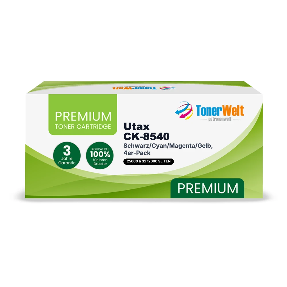 Utax CK-8540 Toner Schwarz, Cyan, Magenta, Gelb, 4er-Pack – kompatibel